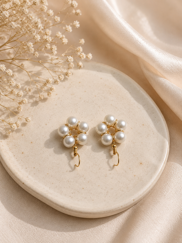 Pearl Blossom Drop Earrings