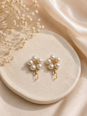 Pearl Blossom Drop Earrings