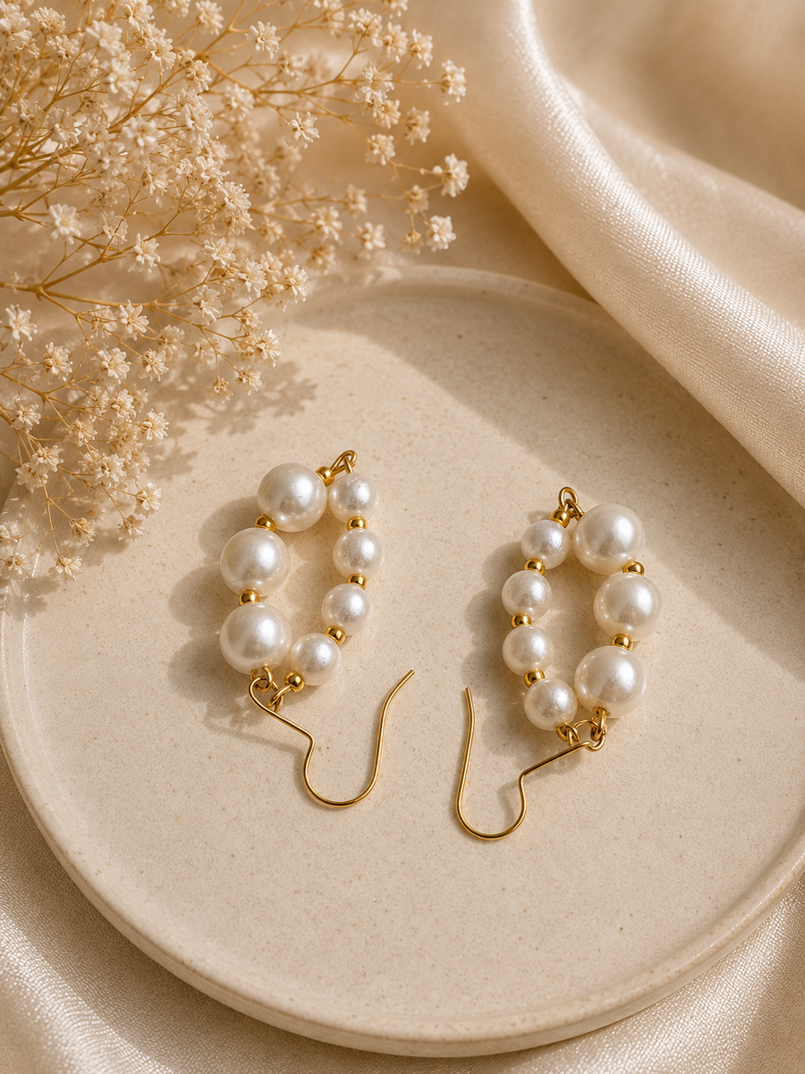 Pearl Harmony Loop Earrings