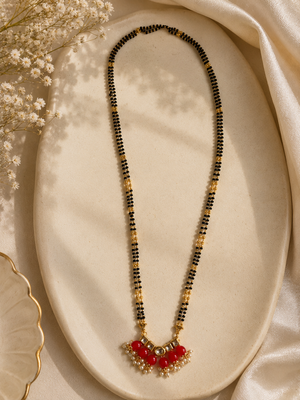 Crimson Kundan Pearl Mangalsutra