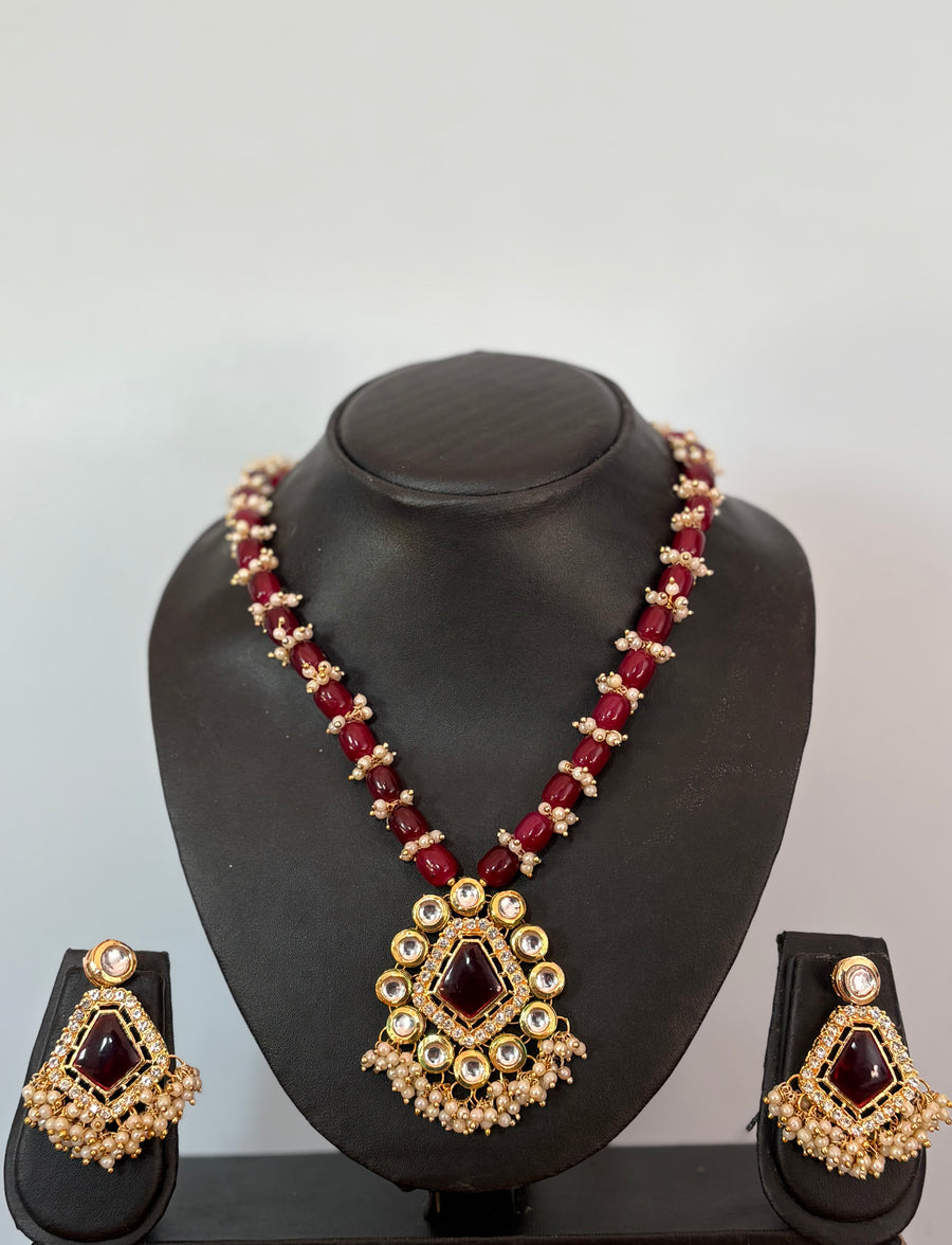 Royal Polki Kundan Bead Jewellery Set