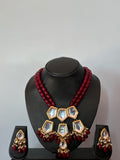 Maroon Kundan Bead Necklace