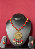 Red Glass Bead Necklace