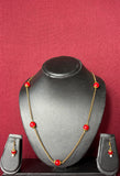 Golden Anti-Tarnish Red Bead Chain Necklace