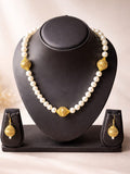 Royal Pearl & Gold Beaded Necklace Set with Statement Earrings